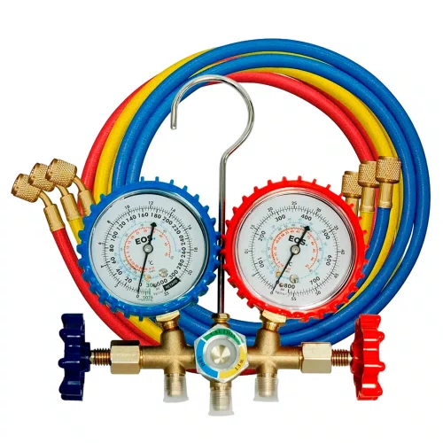 Manifold R22/R407C/R410A com Válvula Adaptador e Mangueira 1,5m - EOS