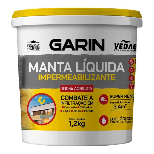 Manta Líquida Impermeabilizante Branco 1,2kg Balde - Garin