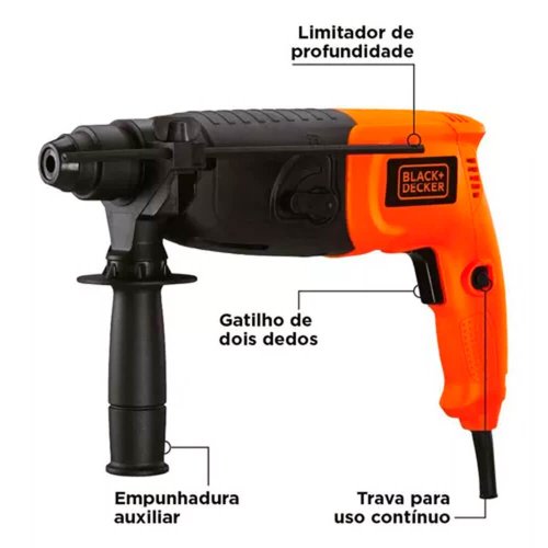 Martelete Perfurador SDS-PLUS 20mm 220V Black & Decker KD620K-B2