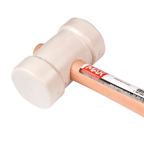 Martelo de Borracha 80mm Branco - Max Ferramentas