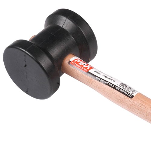 Martelo de Borracha Preto 80mm - Max Ferramentas
