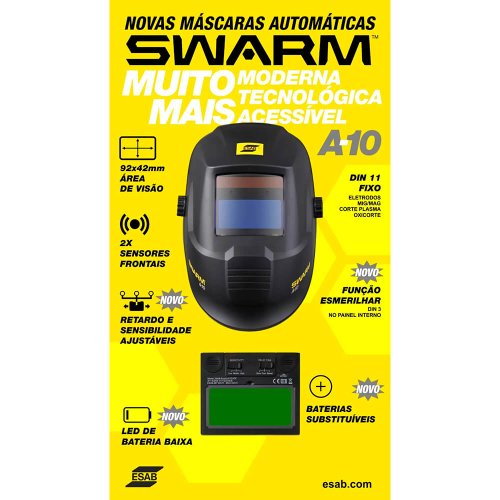 Máscara de Solda Automática SWARM A-10 - ESAB