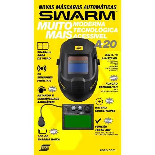 Máscara de Solda Automática SWARM A 20 - ESAB