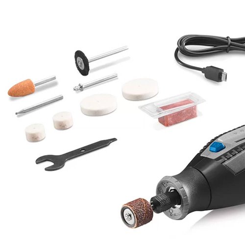 Micro Retífica à Bateria (KIT) Dremel 7760-N/10 4v MAX RT com 10 peças - Dremel