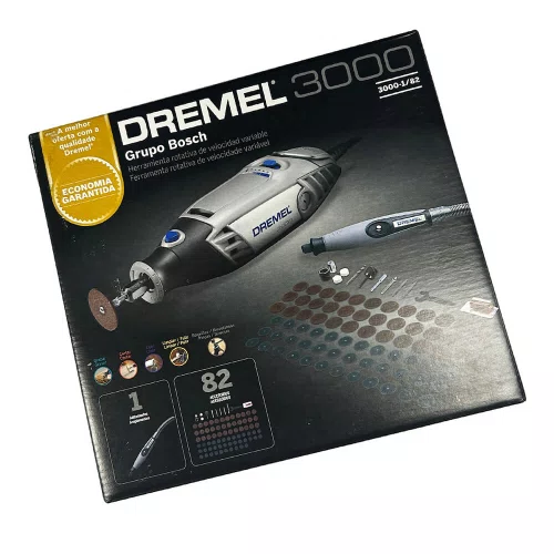 Micro Retifica Dremel com Eixo Flexível e 82 Acessórios 220V