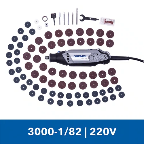 Micro Retifica Dremel com Eixo Flexível e 82 Acessórios 220V