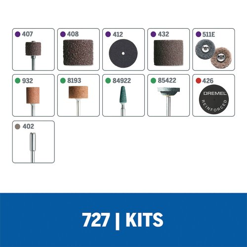 Microkit para Lixar e Esmerilhar com 31 Acessórios - Dremel