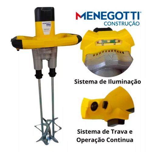Misturador Elétrico Duplo de Argamassa e Tinta MEL 1800 220V - Menegotti
