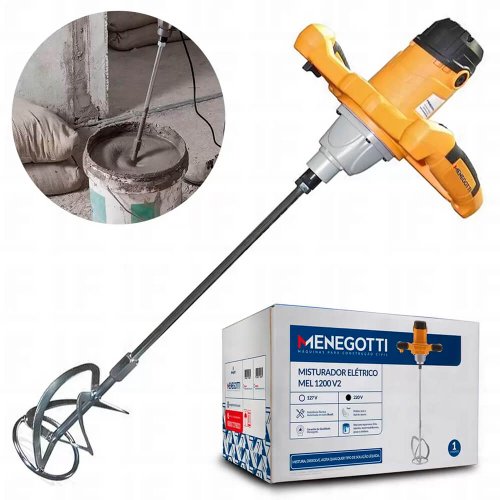 Misturador Elétrico para Argamassa e Tinta MEL 1200 MONO 220V 60HZ 1200W - Menegotti