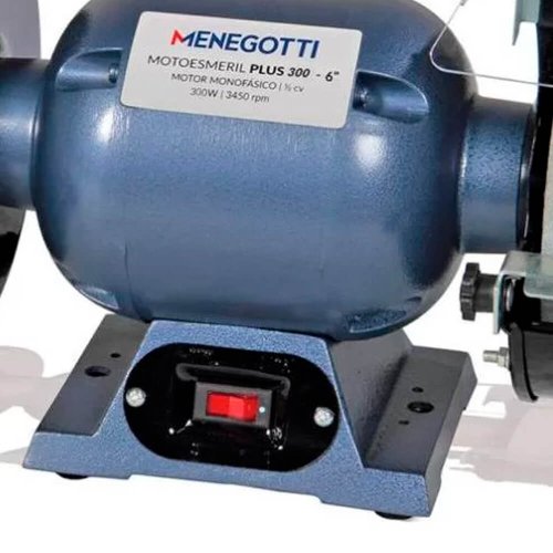 Motoesmeril Elétrico PLUS 300-06" com Visor com Abrasivos - Menegotti