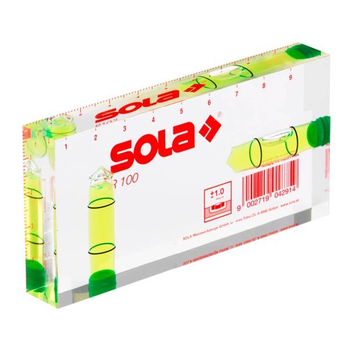 Nível Bolha Compacta Acrílico 10cm R100 - SOLA