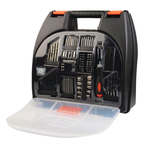 Parafusadeira/ Furadeira 3/8" (10mm) 12V 1.3AH VVR com 101 Acessórios e Maleta - Black & Decker CD121K100-B