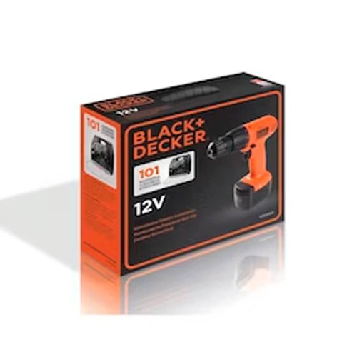 Parafusadeira/ Furadeira 3/8" (10mm) 12V 1.3AH VVR com 101 Acessórios e Maleta - Black & Decker CD121K100-B