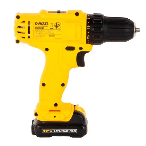 Parafusadeira Furadeira 3/8" 12v MAX LI-ION - DCD700C2BR - Dewalt