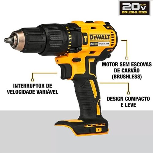 Parafusadeira Furadeira Bivolt DCD7781D1BR 20V MAX Com Impacto - Dewalt
