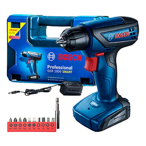 Parafusadeira/Furadeira GSR1000 Smart à Bateria 12V - Bivolt - Bosch