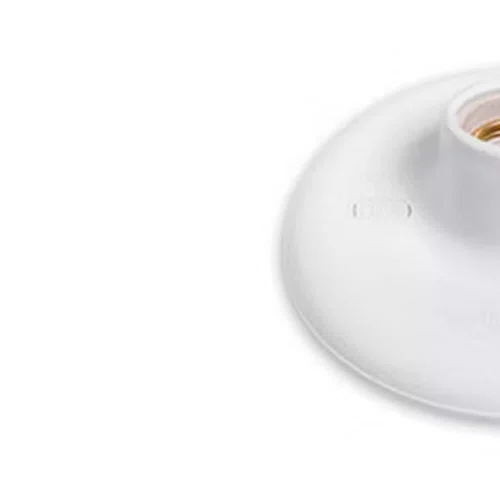 Plafon com Bocal de Porcelana 100W Branco - Pluzie