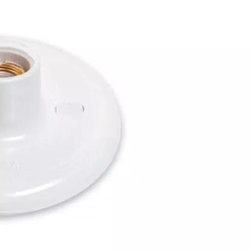 Plafon com Bocal de Porcelana 100W Branco - Pluzie