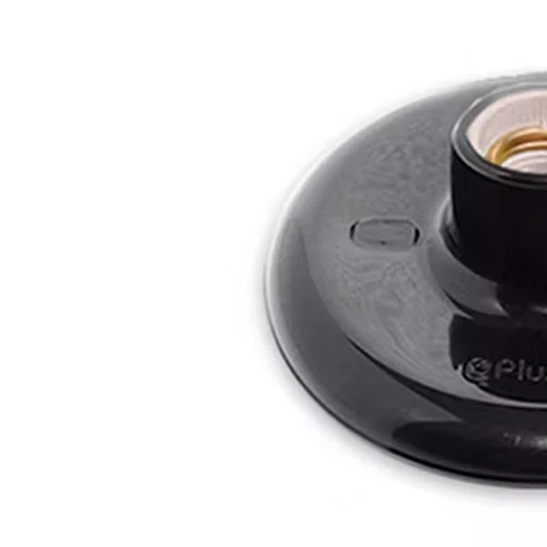 Plafon com Bocal de Porcelana 100W Preto - Pluzie