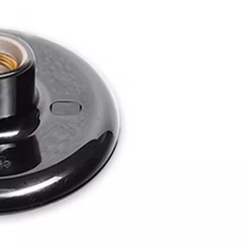 Plafon com Bocal de Porcelana 100W Preto - Pluzie