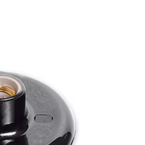 Plafon com Bocal de Porcelana 100W Preto - Pluzie