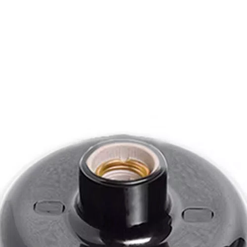 Plafon com Bocal de Porcelana 100W Preto - Pluzie