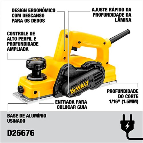 Plaina Elétrica 550W 220V - D26676-B2 - Dewalt
