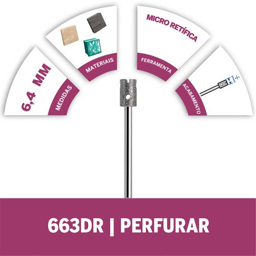 Ponta de Broca Para Vidro 663DR - Dremel
