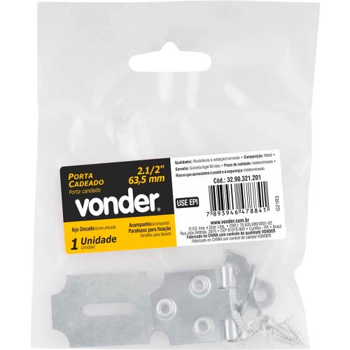 Porta Cadeado Zincado 2.1/2" - 63,5 mm - Vonder