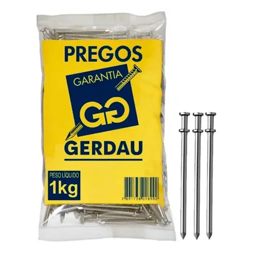 Prego de Aço com Cabeça Dupla Gerdau 17 x 27 (2.1/2" x 11) 1kg
