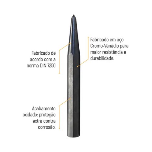 Punção de Centro 150 x 6 mm - ST90811G - Sata