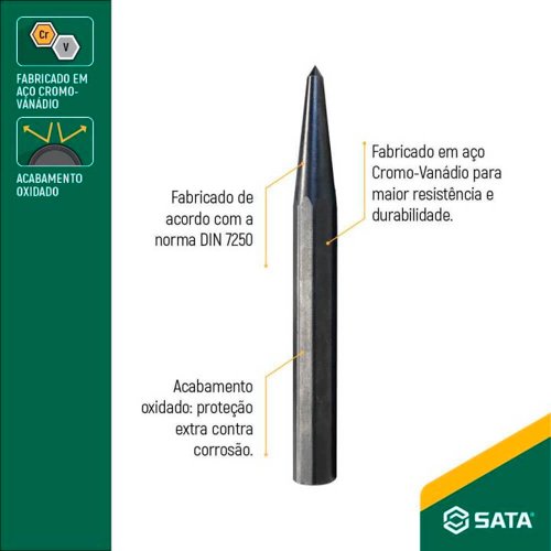 Punção de Centro 5mm - Sata