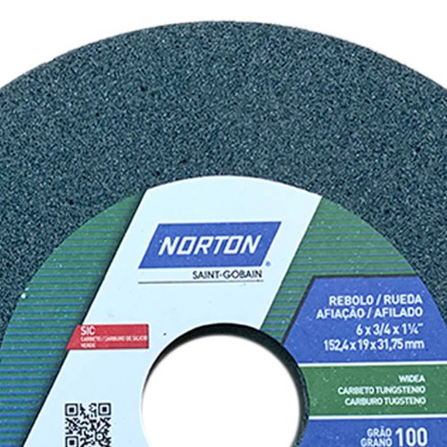 Rebolo Reto 39C100 6" x 3/4" x 1.1/4" - Norton