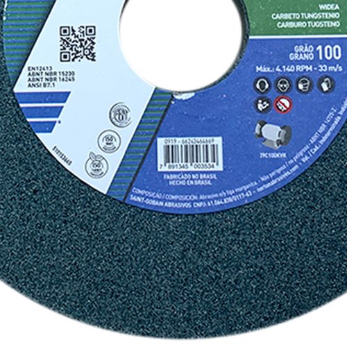Rebolo Reto 39C100 6" x 3/4" x 1.1/4" - Norton