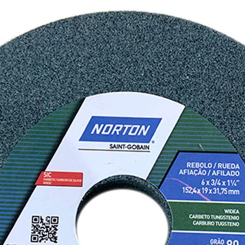 Rebolo Reto 39C80 6 x 3/4 x 1.1/4" - Norton