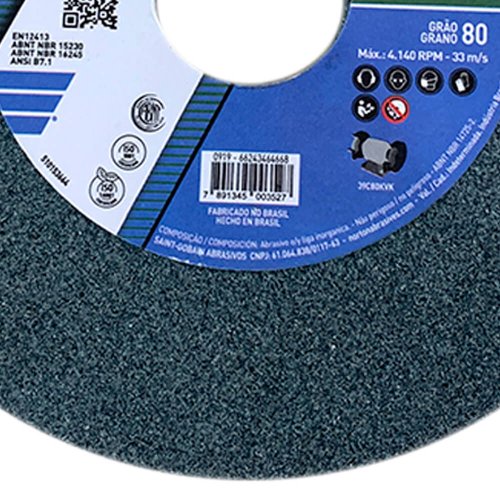 Rebolo Reto 39C80 6 x 3/4 x 1.1/4" - Norton