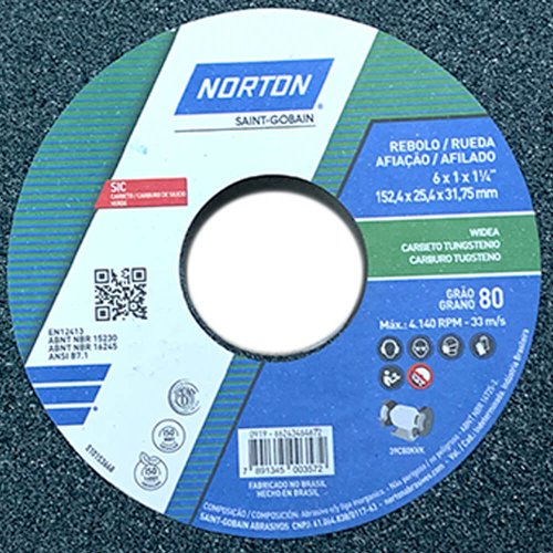 Rebolo Reto 39C80 6x1x1.1/4 - Norton
