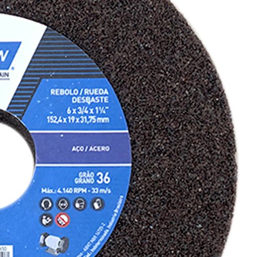 Rebolo Reto A36 QVS 152,4X19,0X31,75 - Norton