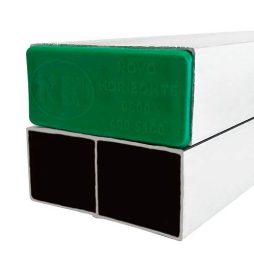 Régua de Pedreiro Alumínio Bi Tubular Tampa Verde 2M - Novo Horizonte