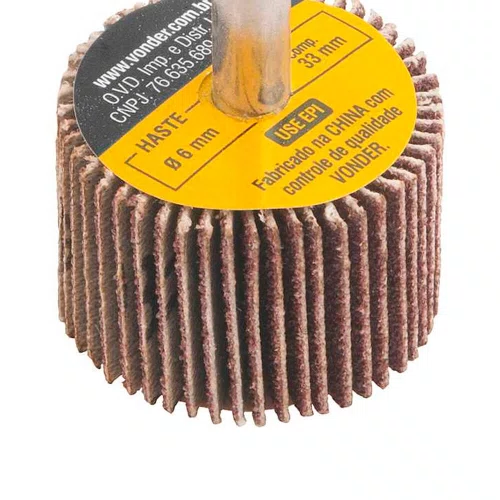 Roda de Lixa Grão 80 30 x 20mm com Haste 1/4" - Vonder