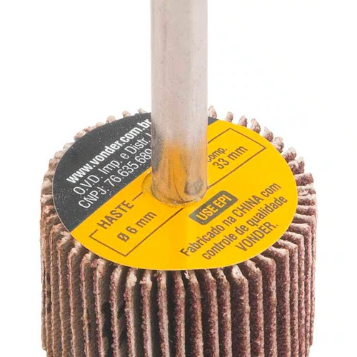 Roda de Lixa Grão 80 30 x 20mm com Haste 1/4" - Vonder