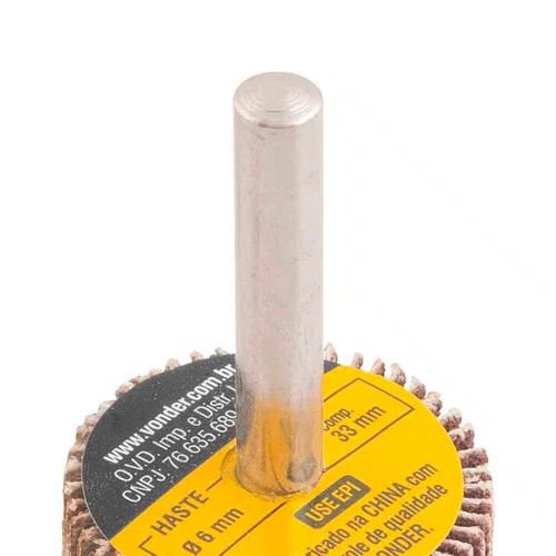 Roda de Lixa Grão 80 30 x 20mm com Haste 1/4" - Vonder