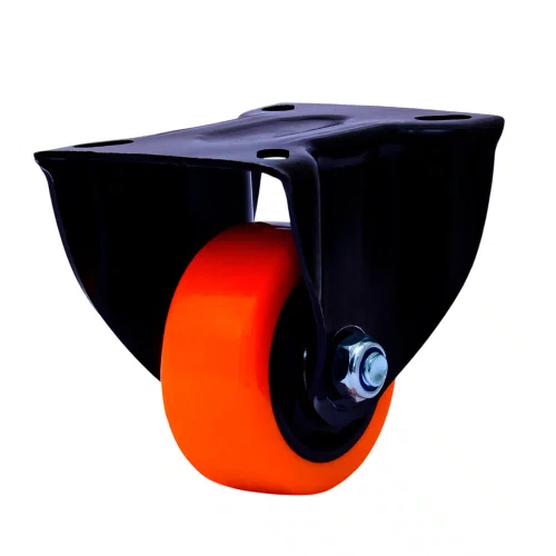Rodízio com Base Fixa Polietileno Sem Trava 75mm Laranja - Colson