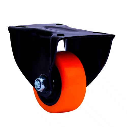 Rodízio com Base Fixa Polietileno Sem Trava 75mm Laranja - Colson