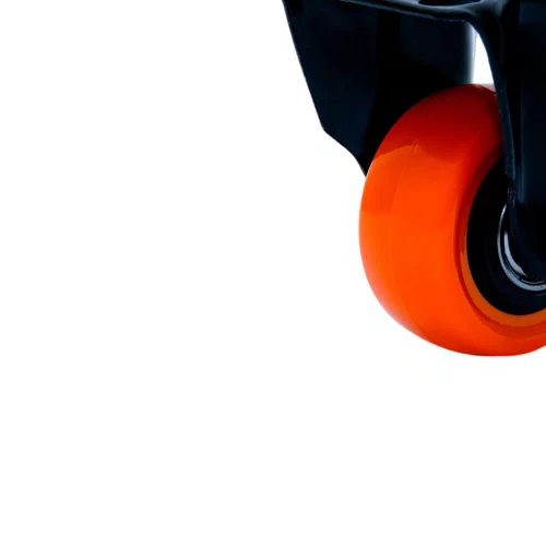 Rodízio Fixo Black 41mm 30kg com Placa e Roda Laranja - Colson