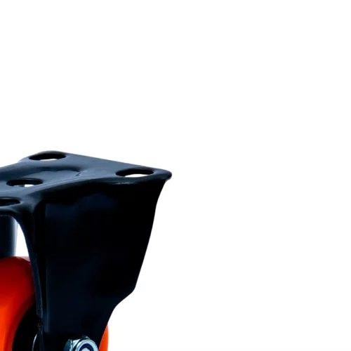 Rodízio Fixo Black 41mm 30kg com Placa e Roda Laranja - Colson