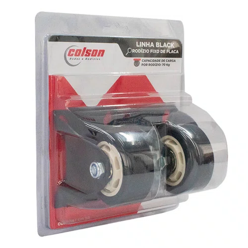 Rodízio Fixo Black 75mm 70kg com Poliuretano  Preto - Colson
