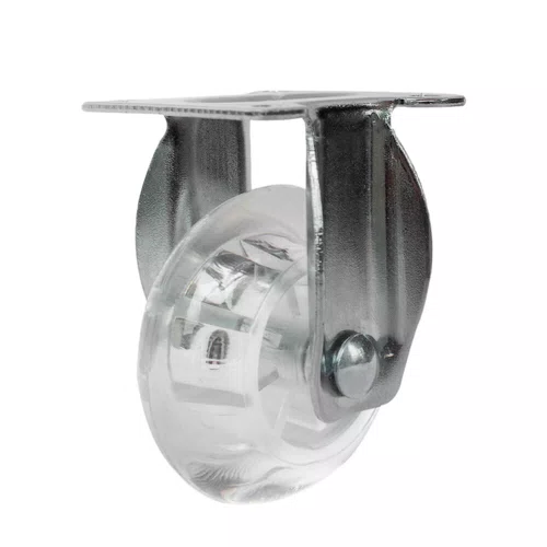 Rodízio Fixo Série Gel 50mm 40kg com Placa e Roda Transparente - Colson