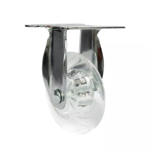 Rodízio Fixo Série Gel 75mm 50kg com Placa Roda Transparente - Colson