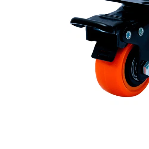 Rodízio Giratório Black 41mm 30kg com Placa e Freio e Roda Laranja - Colson